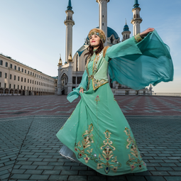 Girl Dancing in Tatar Custome
